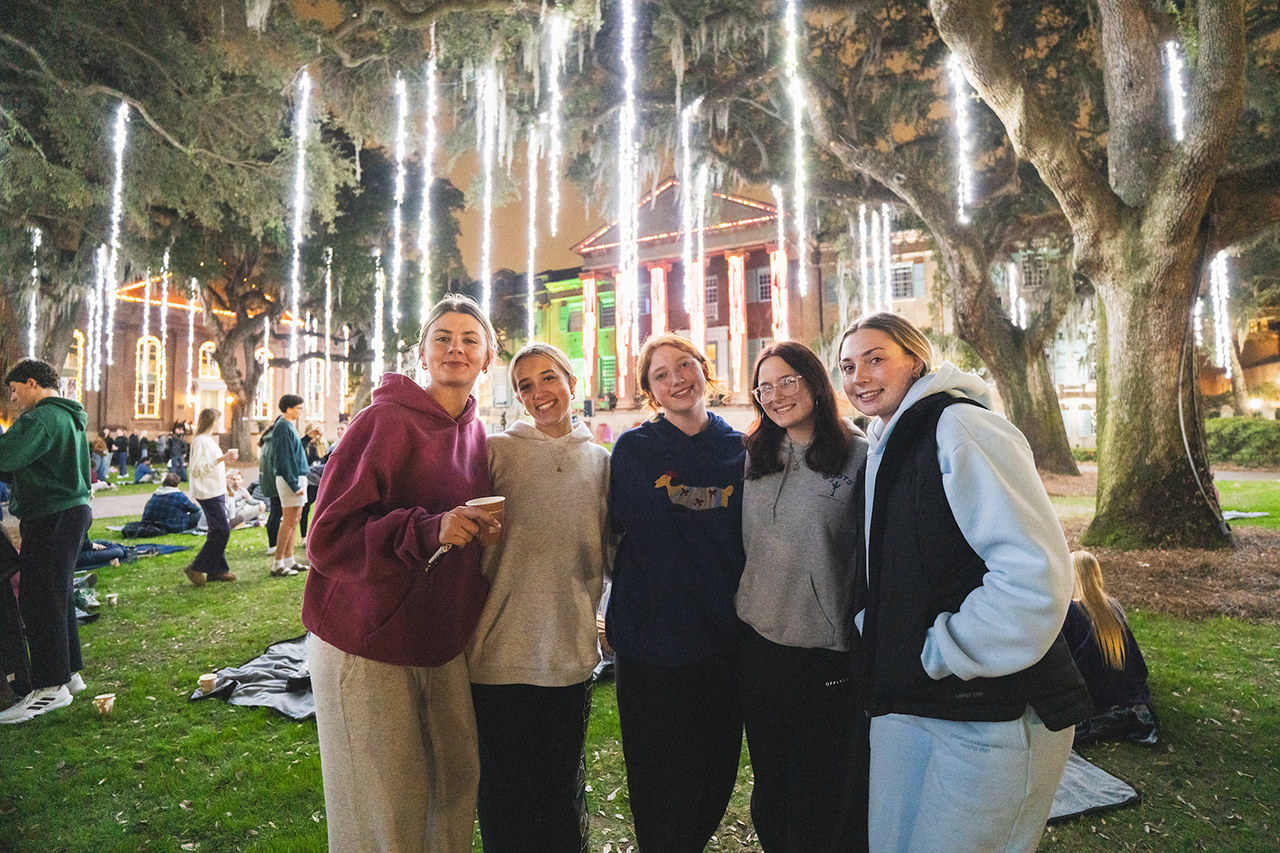 students enjoying the Cougar Night Lights in December