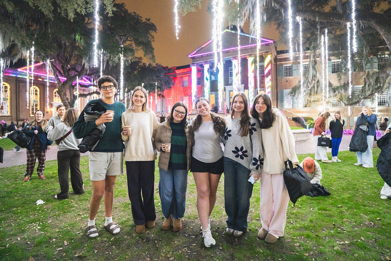 students enjoying the Cougar Night Lights in December