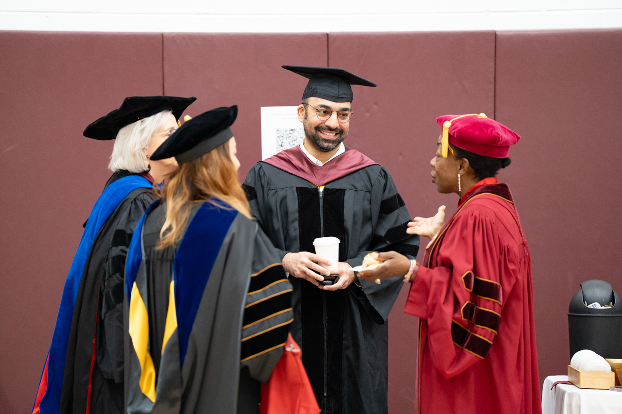 professors talk before graduation