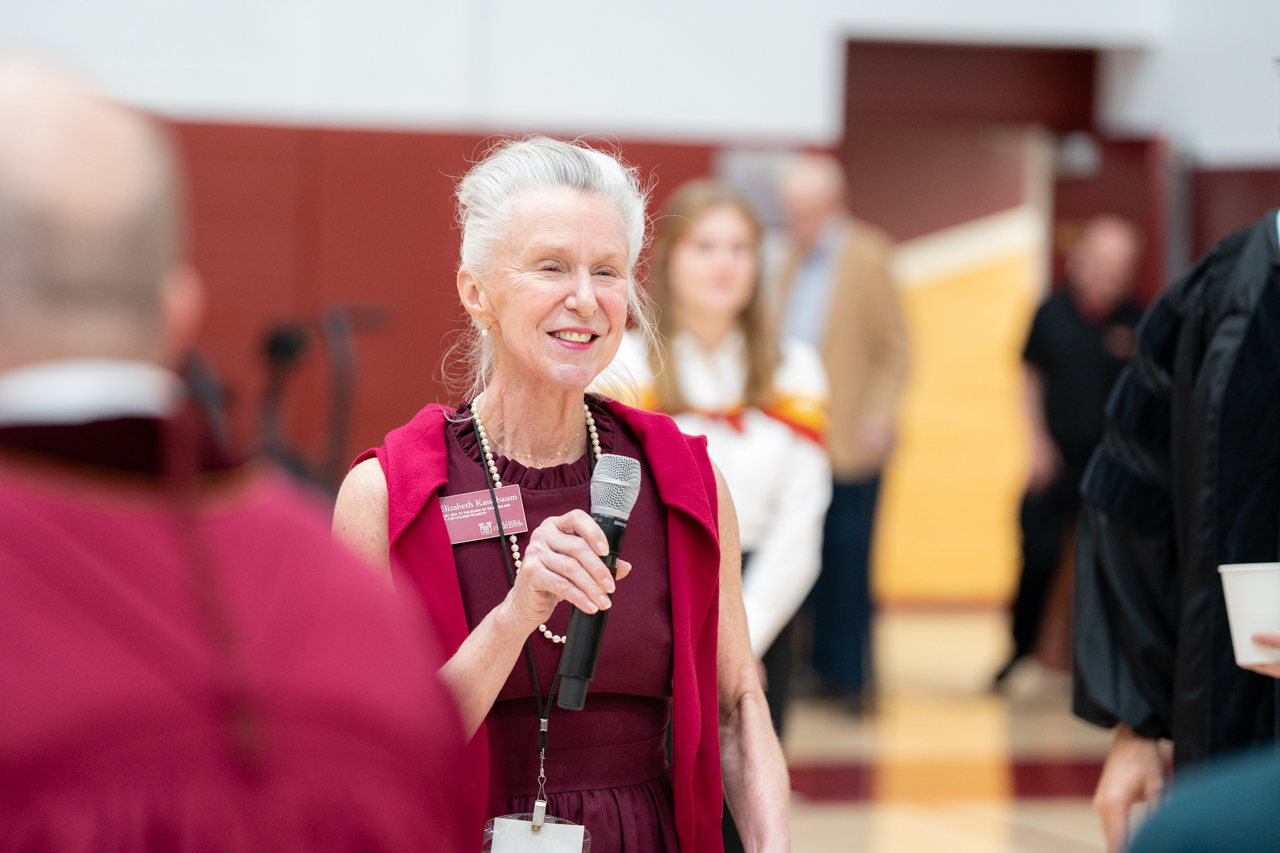 Elizabeth K. speaks to group