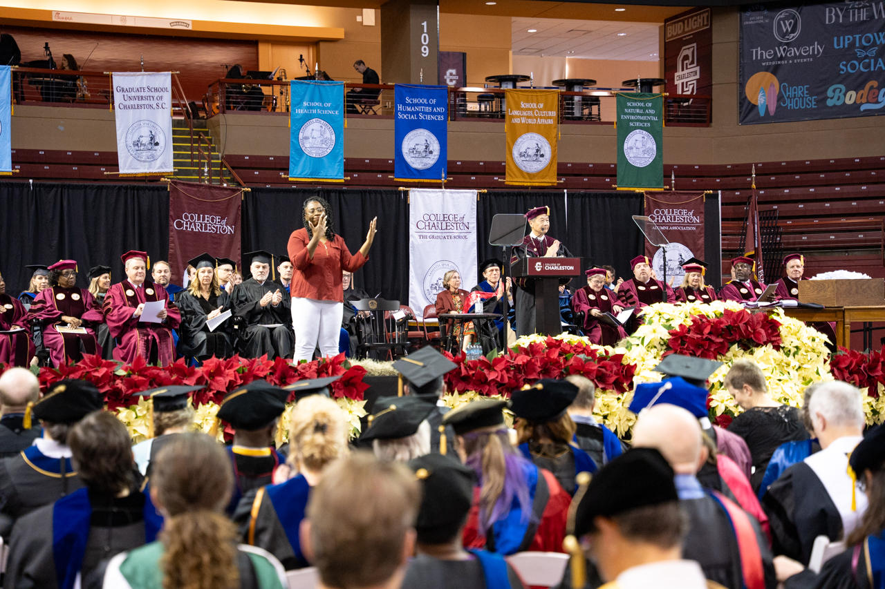 President Hsu speaks to crowd at commencement

