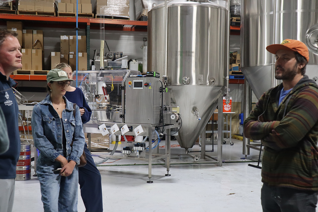 Students and Jeremy Clement in the Charles Towne Fermentory