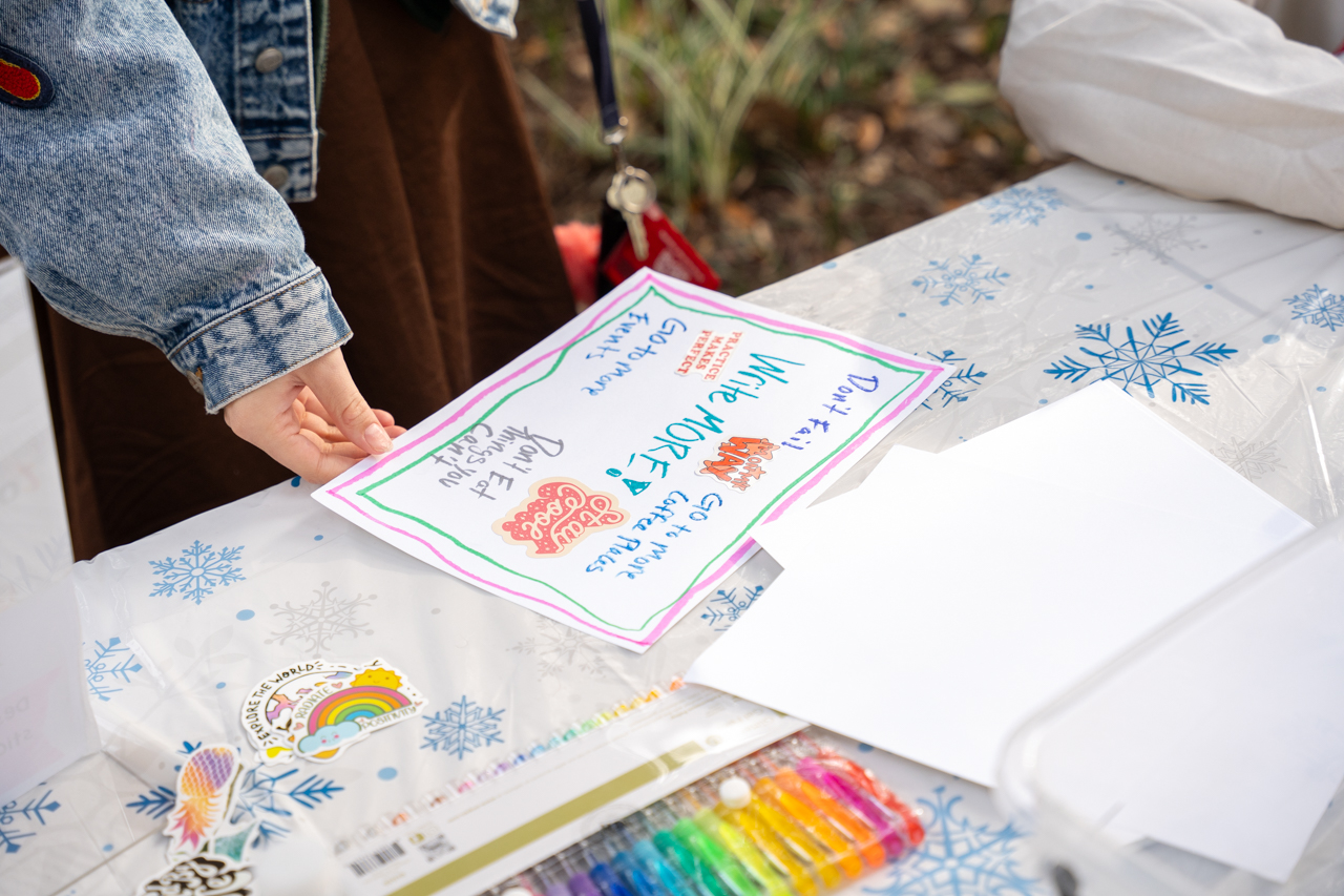 Close up of personal goals poster