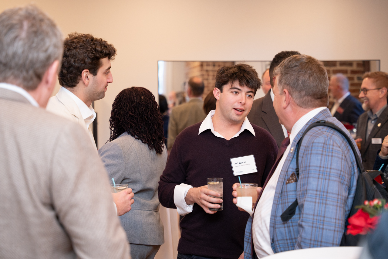 Students talk with the Board Members