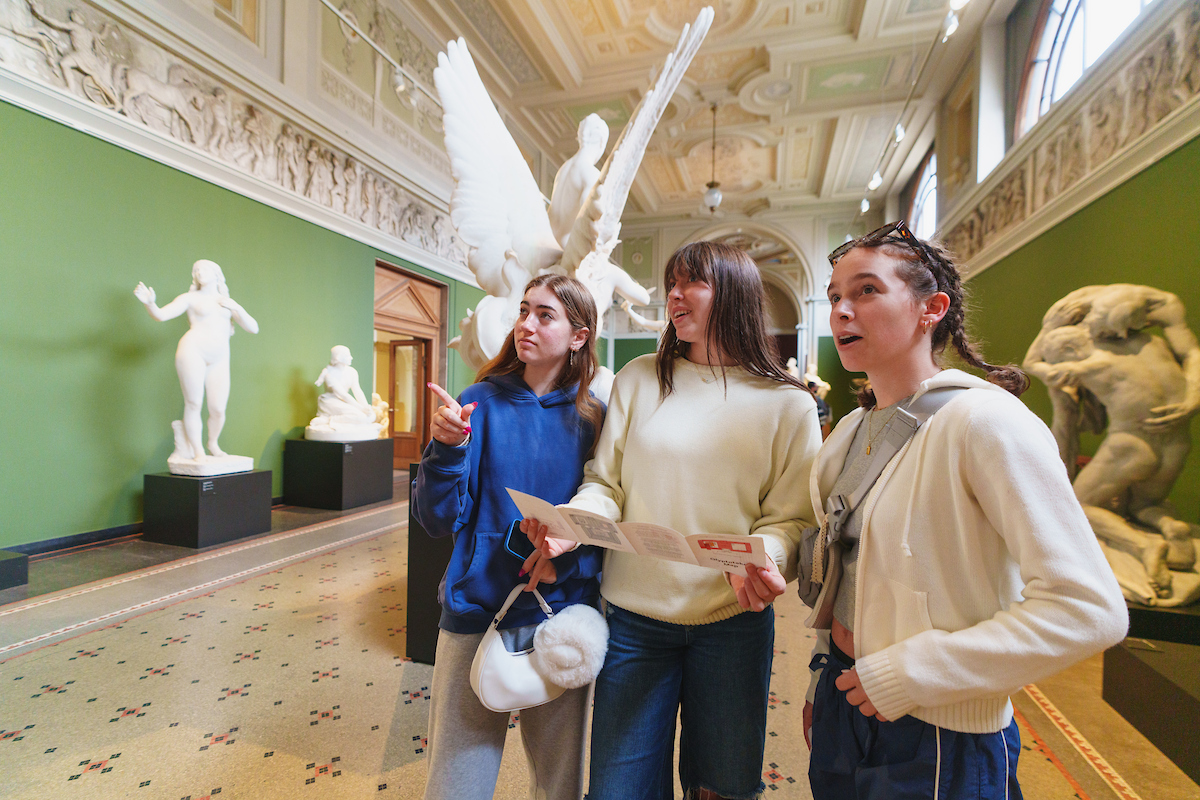 Students explore the a museum in Denmark during spring break study abroad