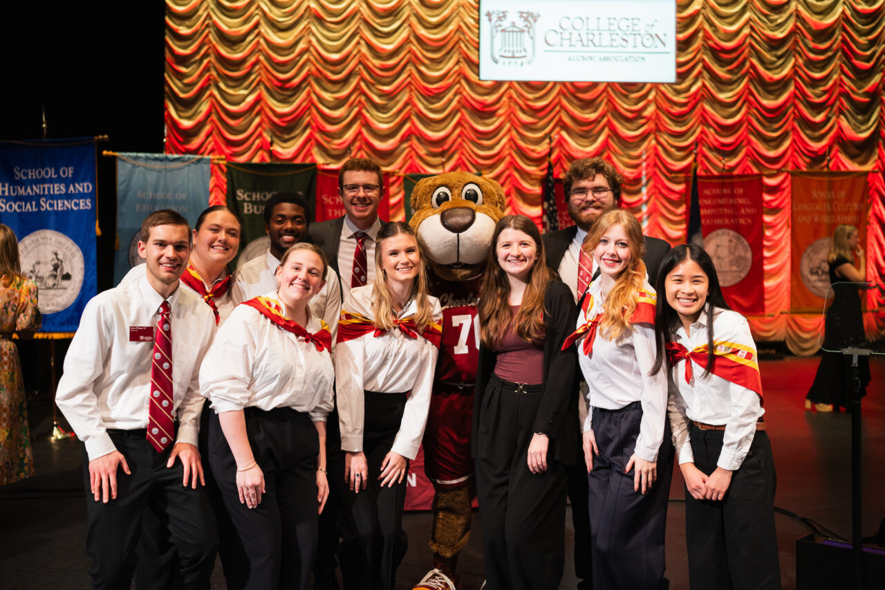 group photo with Clyde the Cougar