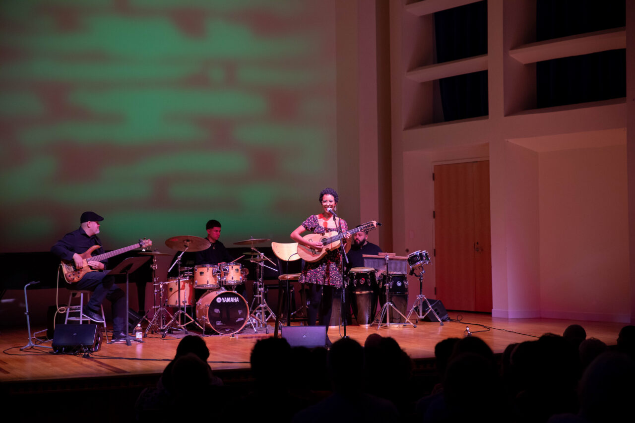 Fabiola Mendez looks out at audience