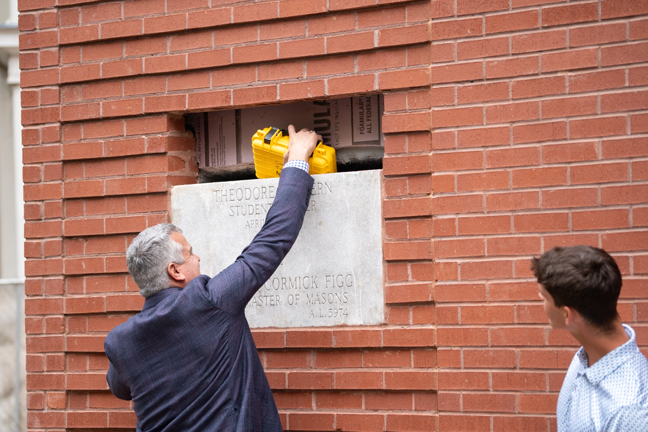 putting the time capsule in it's home