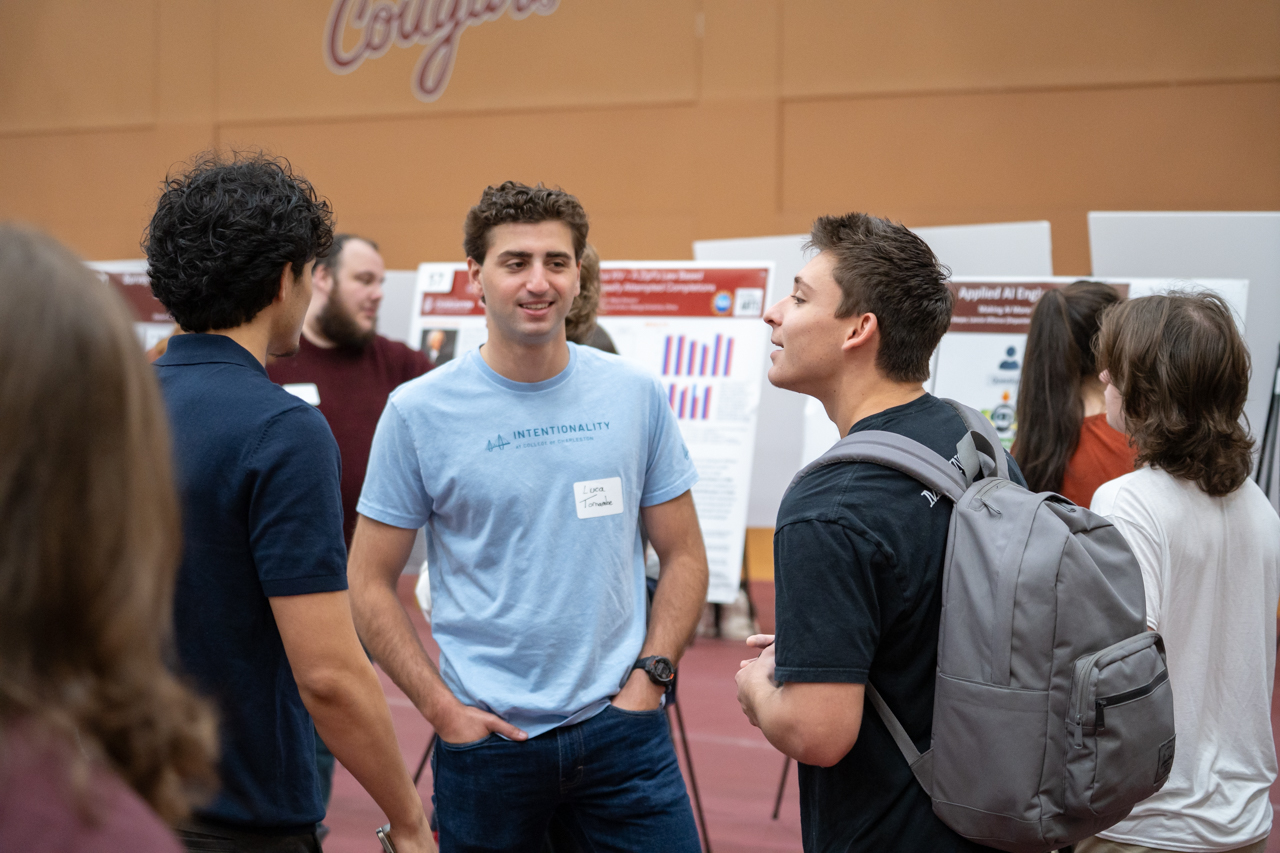 students discuss EXPO