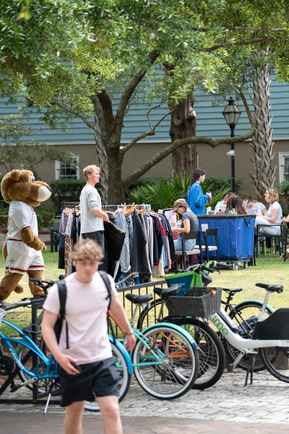 bikes and clothes on Rivers Green