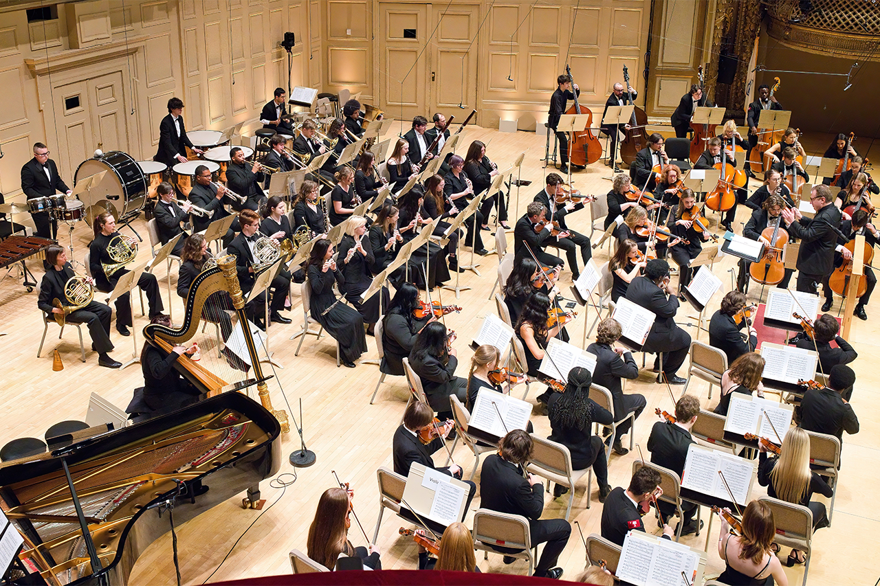 orchestra playing