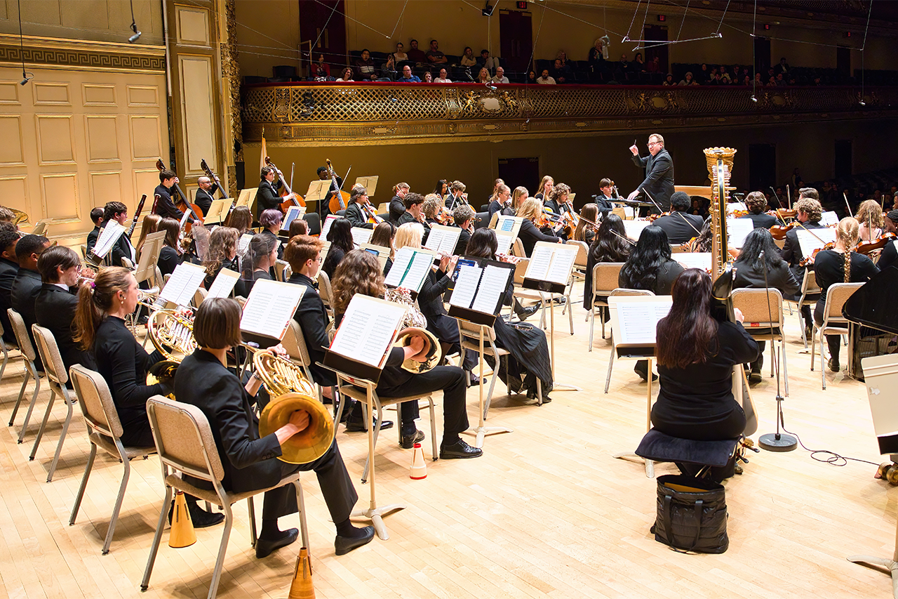 orchestra playing
