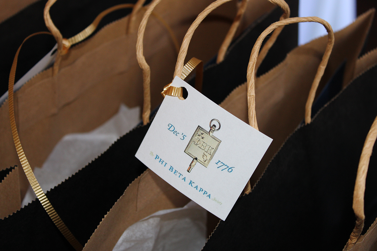 Close up of Phi Beta Kappa logo on bag