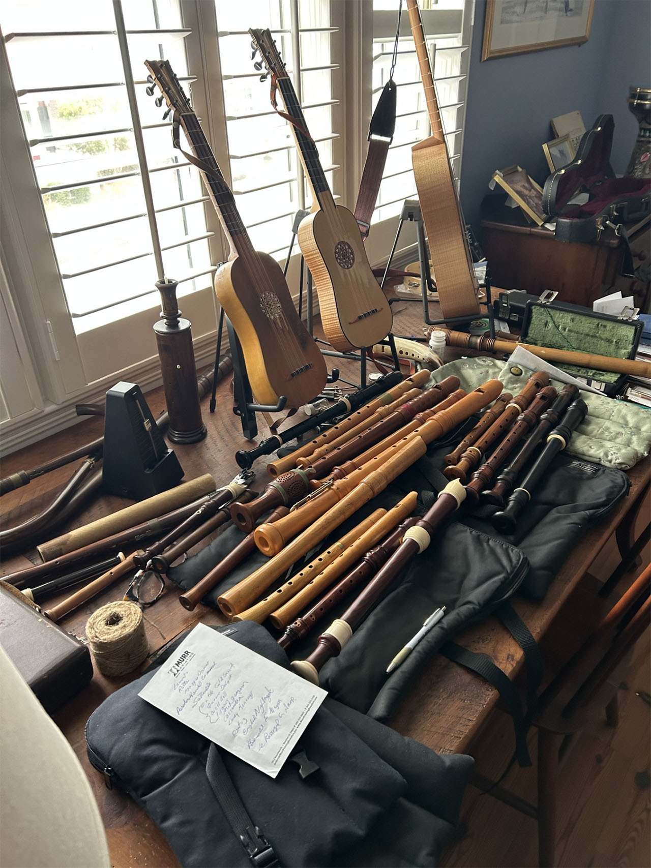 to show collection of Steve Rosenberg's instruments