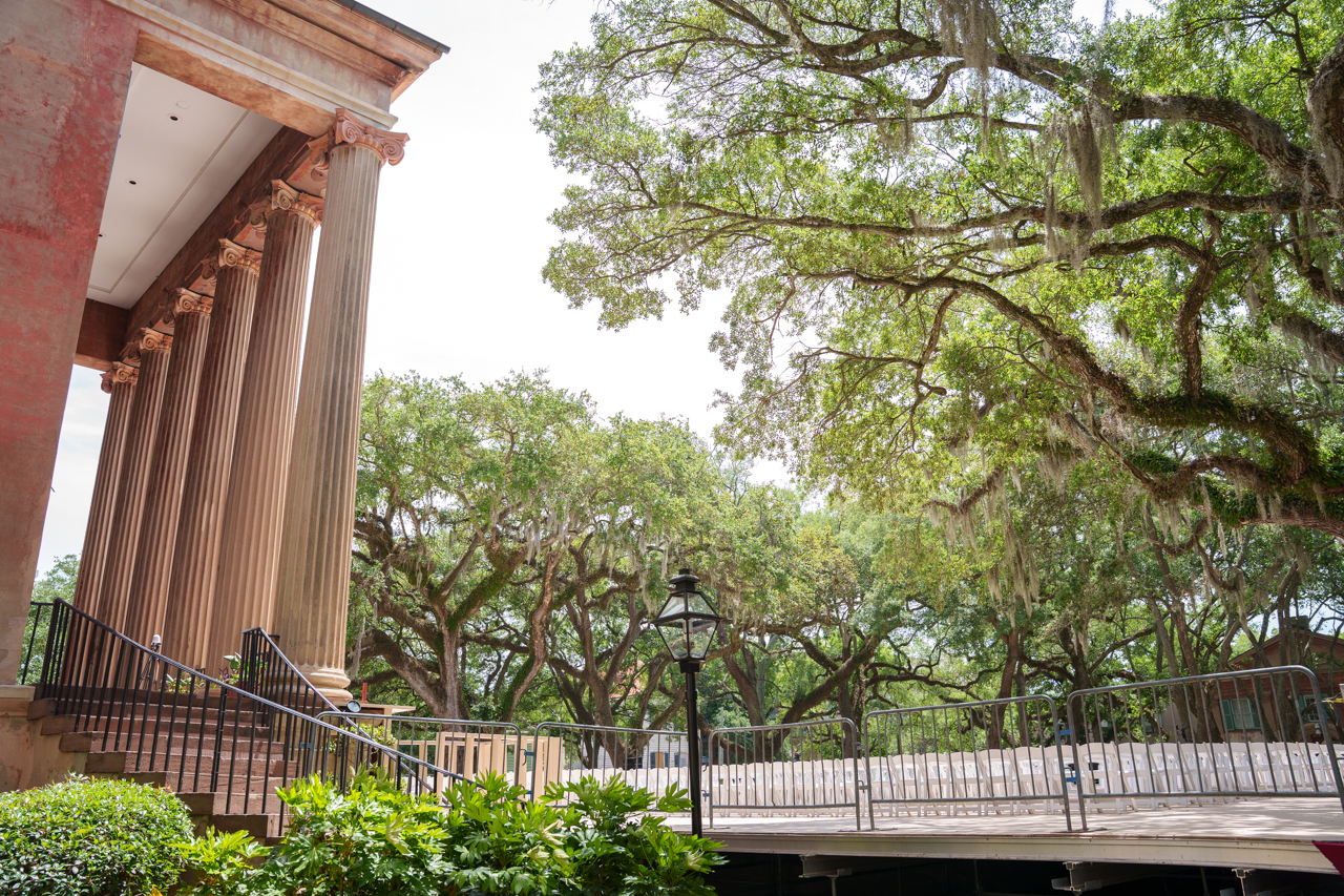 Randolph Hall steps leading to graduation stage