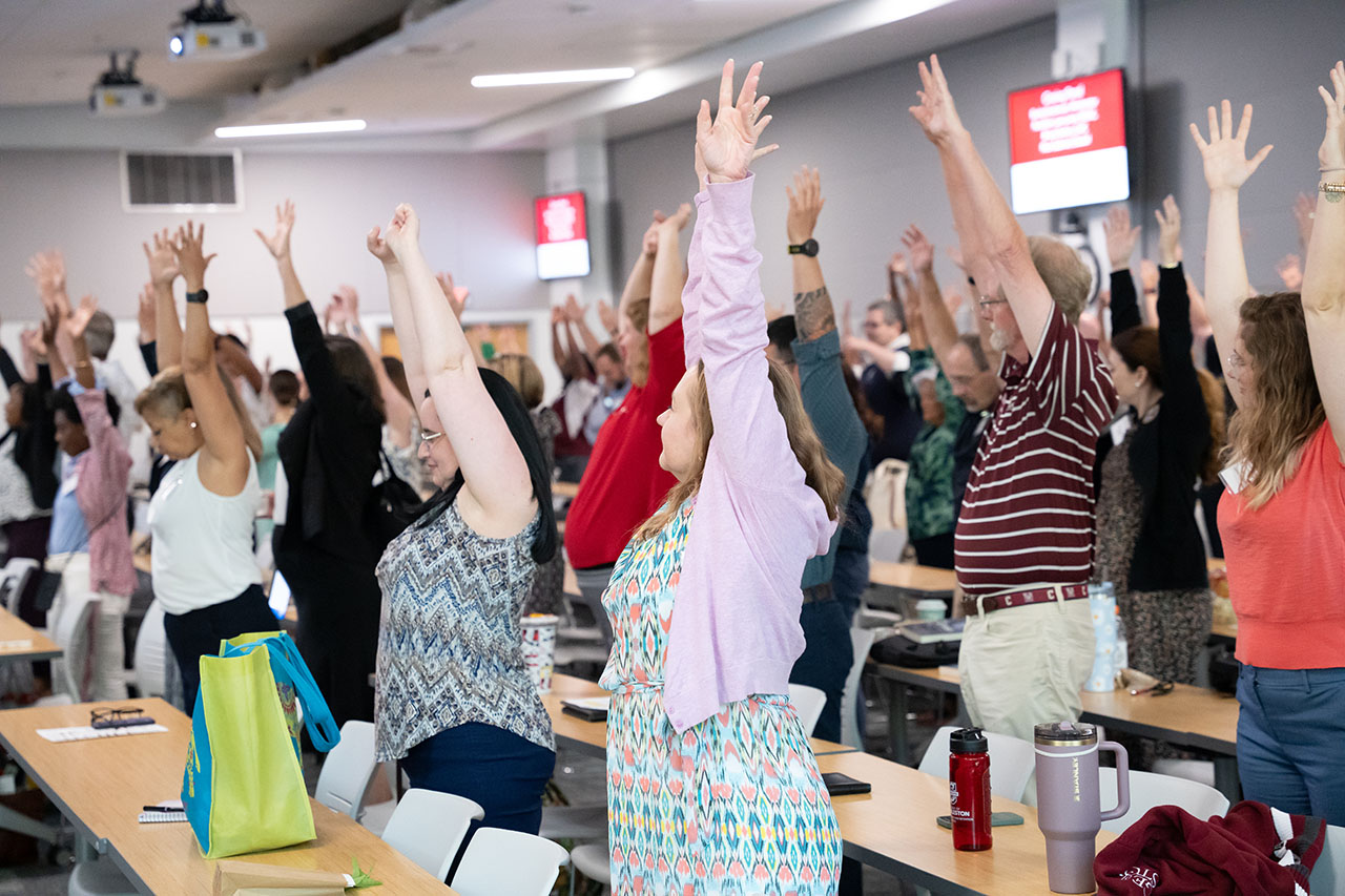 people stretching