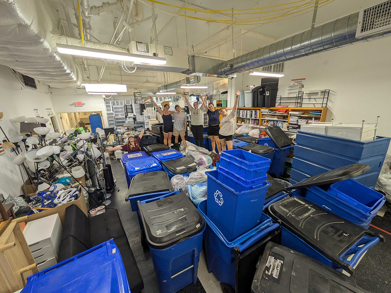 room full of discarded goods after Mindful Move-Out
