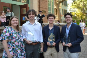 L-R: Virginia Felton, David Byrd, Maxwell (Max) Kudlov and Sam Cutinelli with their Borelli Awards