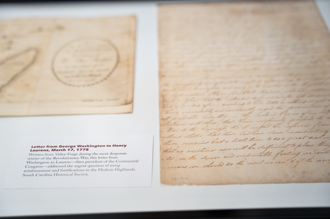 Original Letter written by George Washington on display in library 