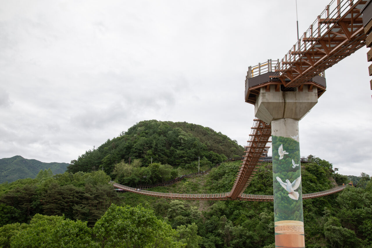 View of bridge in South Korea in the hills