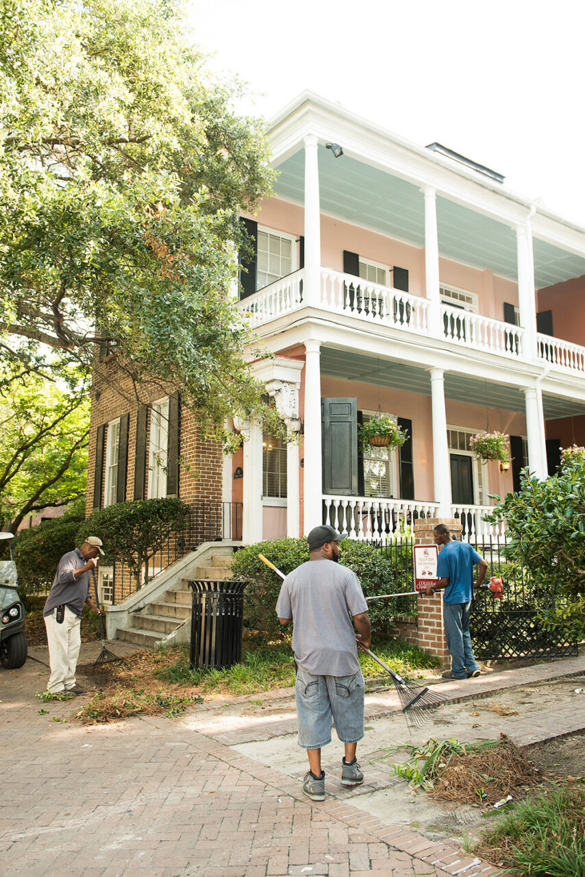 CofC grounds team working hard