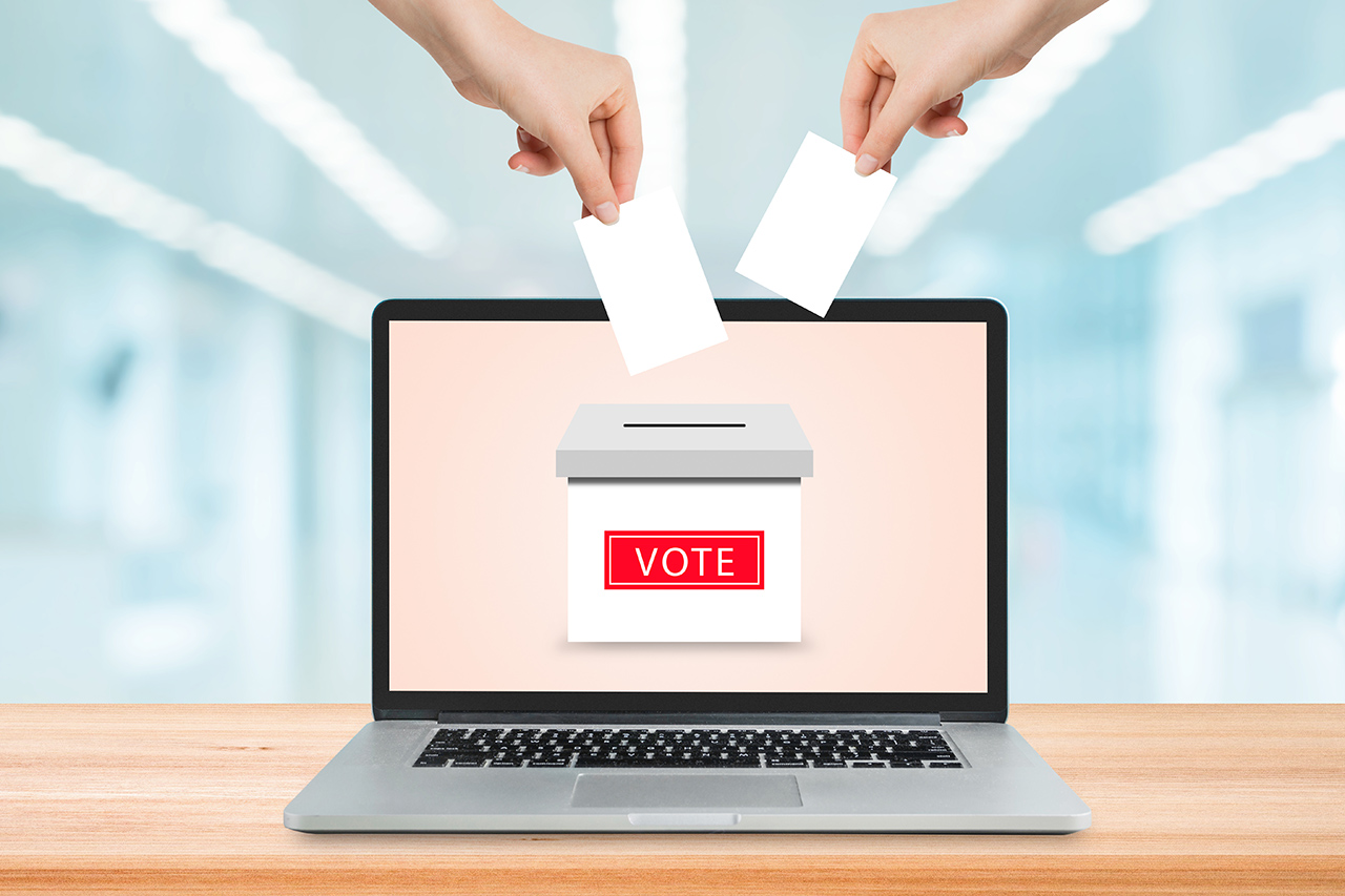 voting ballot on laptop