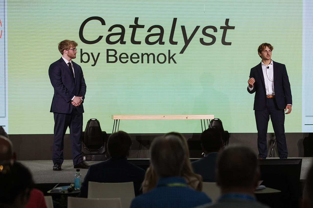 Owen Smith and Will Sadowski (Clarity) at 2025 Catalyst by Beemok Pitch Event