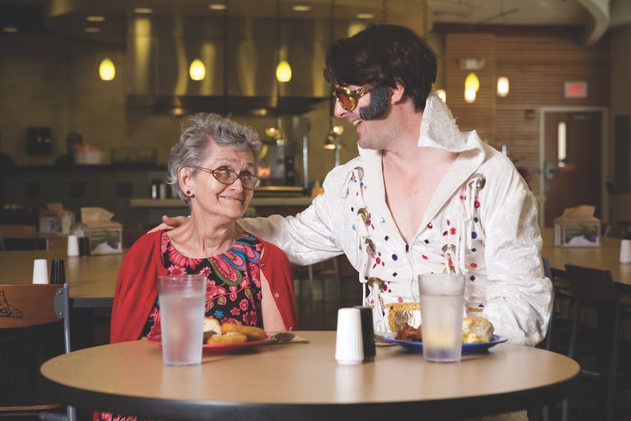 Miss Judy with Elvis impersonator