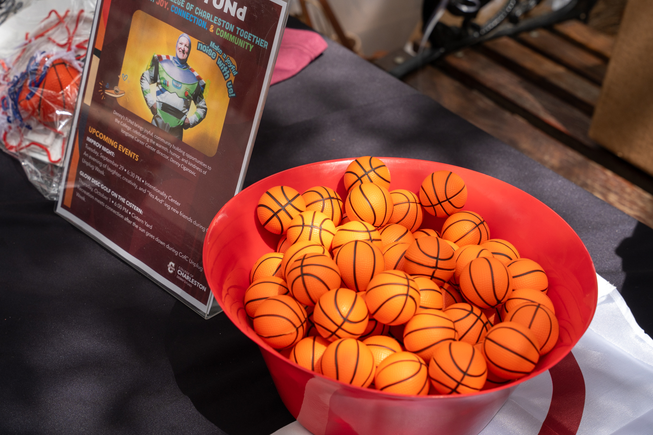 close up of mini basketballs 