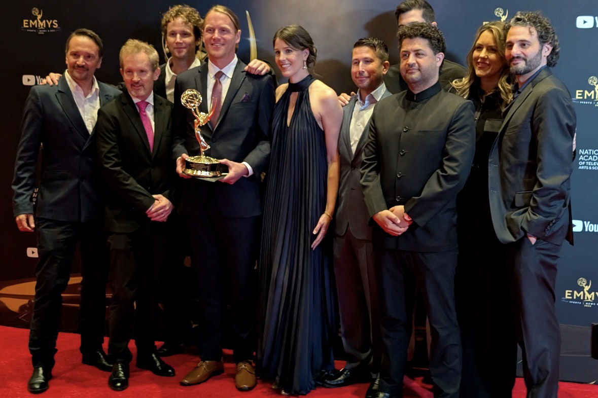 Liz Stiff (second from right) with the cast of Champions at the Oscars