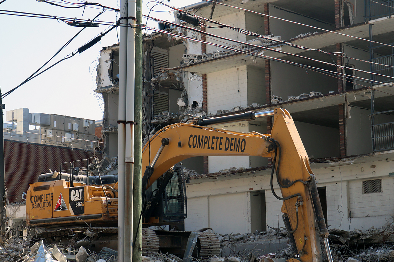 demolition of College Lodge