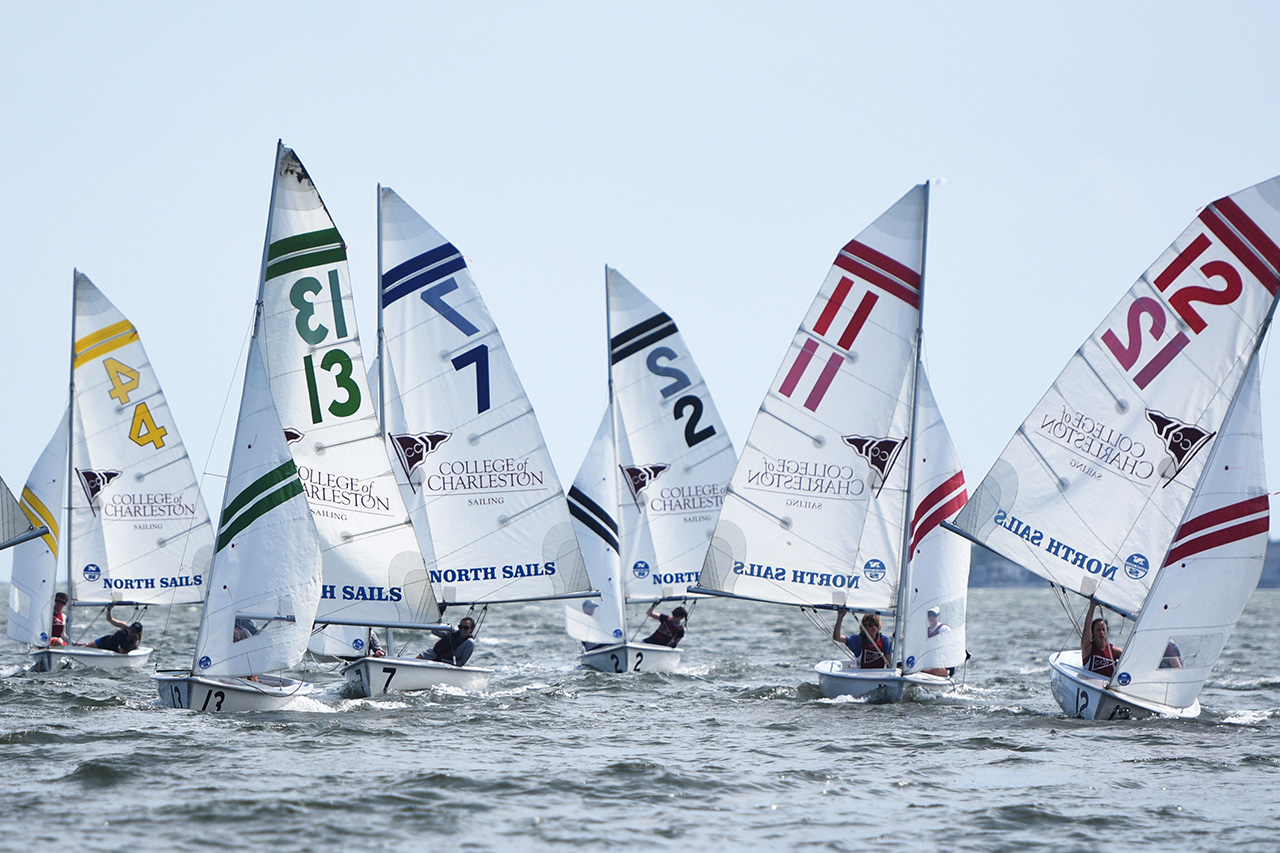 day one of nationals practice for the college of Charleston sailing team