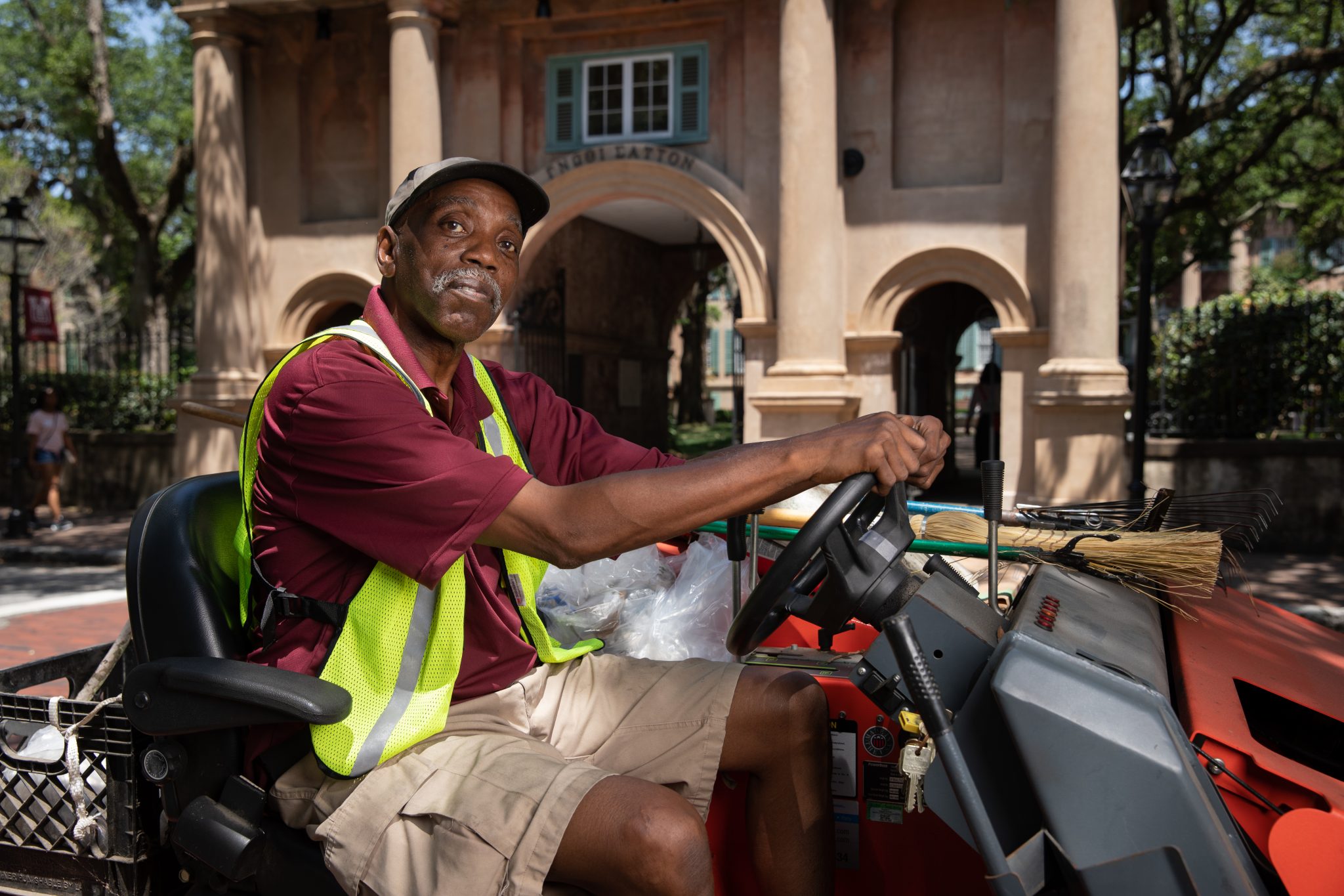 Walter Lorenzo Brown keeps the campus streets clean